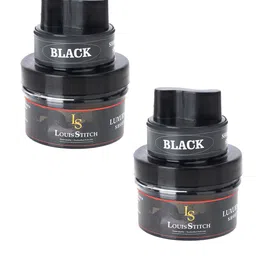 LOUIS STITCH Set Of 2 Black Leather Shoe Shiner and Shoe Cream with Applicator-image-44