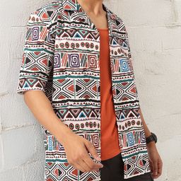 Kook N Keech Classic Yet Contemporary Tribal Printed Textured Relax Shirt-image-55