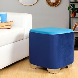 Shadowkart Blue Wooden Pouffes Sitting Mudda Ottomans-image-19