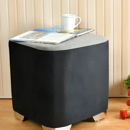 Shadowkart Grey Wooden Pouffes Sitting Mudda Ottomans-5