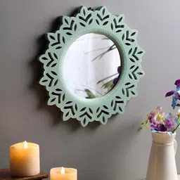 VAS collection home Red Round Framed Decorative Wall Mirror-image-44