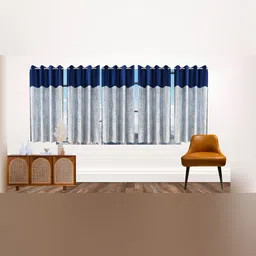 Stella Creations Blue 4 Pieces Floral Room Darkening Window Curtains-image-14