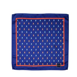 PELUCHE Men Blue & Coral Printed Pocket Square-image-47