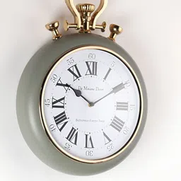Decor de Maison Green & White Printed Round Contemporary Wall Clock-image-72