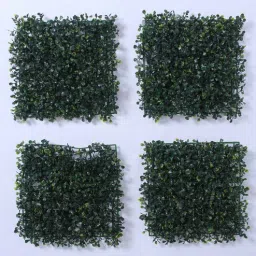 fourwalls Green Plastic Decorative Square Artificial Eucalyptus Boxwood Mat (Set of 4)-picture-10
