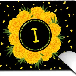 whats your kick (CSK) I Name Series Anti Slip Rubber Base Yellow Floral Mouse Pad - D9 Non Slip Base Mousepad-image-11
