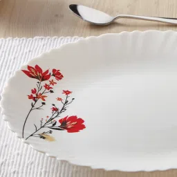 Pack of 6 Opalware Chrys Red Fluted 6 Pcs 11" Inch Opalware Full Plate Dinner Set-image-13
