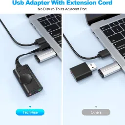 TECHGEAR USB Sound Card Adapter with Volume Control for Windows and Mac USB Sound Card Adapter with Volume Control for Windows and Mac Sound Card image 4