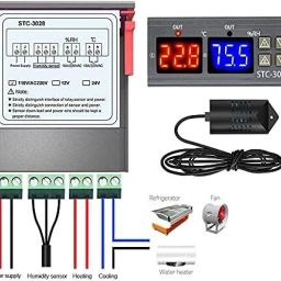 DHRUV-PRO STC-3028 Dual LED Thermometer Hygrometer + 24V Fogger + Timer Switch TM619H-2 Multipurpose Controller image 5