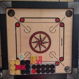 .20 inch carom.&. 2coins.. and.striker (black) Carrom .Board 56 cm Carrom Board-image-81