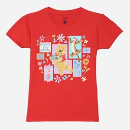 YK Disney Girls Winnie The Pooh Printed Round Neck Pure Cotton T-shirt-image-42