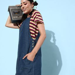 QUIERO Shoulder Straps Sleeveless Pinafore Dress-image-67