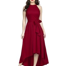 ODETTE Halter Neck Bow Detail Fit & Flare Maxi Dress-picture-56