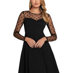 ODETTE Round Neck Long Sleeves Fit & Flare Dress-image-33