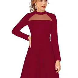 ODETTE Long Sleeves High Neck A-Line Dress-picture-31