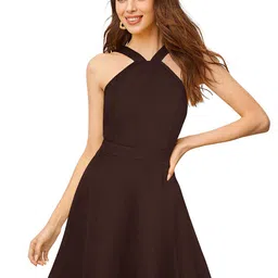 ODETTE Shoulder Straps Acrylic Fit & Flare Dress-image-52