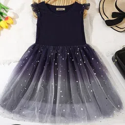 INCLUD Girls Embellished Flutter Sleeves Fit & Flare Dress-image-51