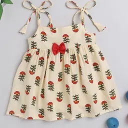 MANY FROCKS & Girls Floral Printed Satin Empire Dress-image-64