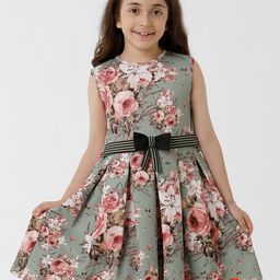 KATE & OSCAR Girls Floral Printed A-Line Dress-image-37