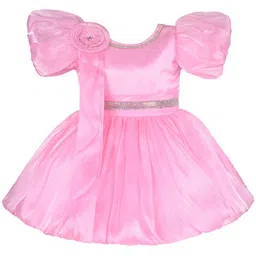 Wish Karo Infant Girls Embellished Puff Sleeve Lace Fit & Flare Dress-41