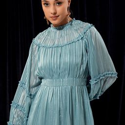 Tokyo Talkies Flared Sleeve Ruffled Fit & Flare Dress-image-66