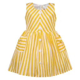 Wish Karo Girls Striped Cotton Fit & Flare Dress-picture-14