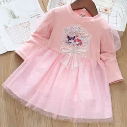 YK Girls Embellished Cotton Fit & Flare Dress-picture-5