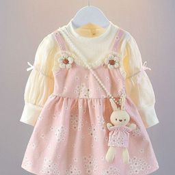 YK Girls Floral Printed Fit & Flare Dress-image-20