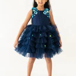 A Little Fable Embellished Round Neck Sleeveless Fable Fit & Flare Dress-image-5
