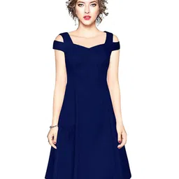 BAESD  Cold-Shoulder Sleeves Fit & Flare Dress-image-14