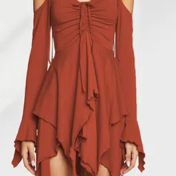 StyleCast Women Cold-Shoulder Fit & Flare Dress-image-3