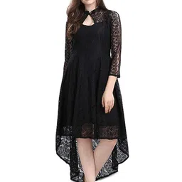 ZELZIS Self Designed Keyhole Neck A-Line Midi Dress-picture-45