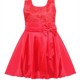 Wish Karo Girls Floral Embroidered Net Fit & Flare Dress-image-58