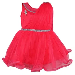 Wish Karo Girls Sleeveless Embellished Fit & Flare Net Dress-image-30