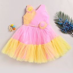 Toonyport Girls Colourblocked Net Fit & Flare Dress-picture-19