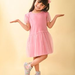 LilPicks Girls Net Fit & Flare Dress-image-39