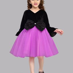 Pink Chick Girls Bell Sleeve Bow Net Fit & Flare Dress-picture-39