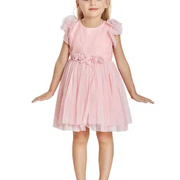 Peppermint Girls Embellished Flutter Sleeve Pleated Fit & Flare Dress-picture-38