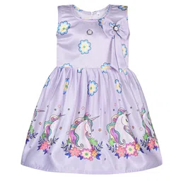 Wish Karo Girls Floral Printed Satin Fit & Flare Dress-image-49