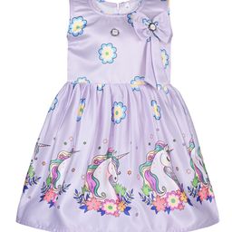 Wish Karo Girls Floral Print Satin Fit & Flare Dress-picture-19