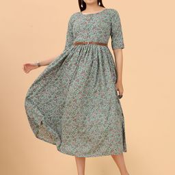 KETAKI FASHION Floral Crepe A-Line Midi Dress-picture-17