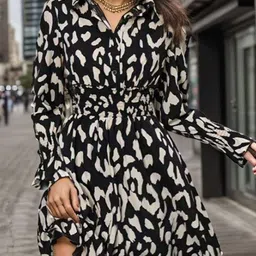 StyleCast Abstract Printed Fit & Flare Dress-image-55