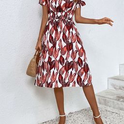 StyleCast White Floral Printed Smocked Fit & Flare Dress-picture-13