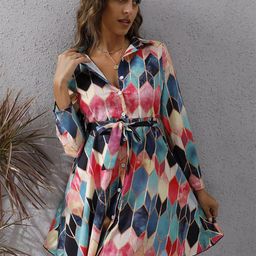 StyleCast Geometric Printed Shirt Mini Dress-picture-15