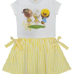 Clothe Funn Girls Print Round Neck Short Sleeves Fit & Flare Dress-image-77