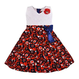 Wish Karo Girls Floral Printed Embroidered Fit & Flare Cotton Dress-picture-42