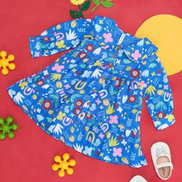 Pantaloons Baby Infants Girls Floral Printed Peter Pan Collar Fit & Flare Dress-image-82
