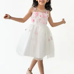 A Little Fable Floral Printed Round Neck Sleeveless Fable Fit & Flare Dress-picture-25