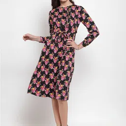 Purple State Floral Printed Fit & Flare Dress-picture-41