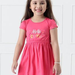 Hola Bonita Girls Print Short Sleeves Fit & Flare Dress-image-85